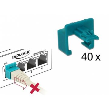 Set 40 buc Clips pentru securizarea mufei RJ45, Delock 86446