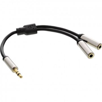 Splitter audio jack 3.5mm la 2 x jack 3.5mm T-M 0.15m, InLine IL99250