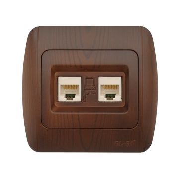 Zirve Priza UTP 2xRJ45 Cat6E ST Nuc Inchis