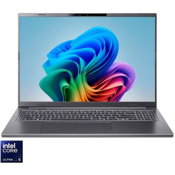 Acer Laptop Acer Aspire 16 AI OLED, Procesor Intel® Core™ Ultra 5 226V, Display 16, WUXGA+ OLED, RAM 16GB LPDDR5X, 1TB SSD, Placa video Intel® Arc™ Graphics 130V, No OS, Steel Gray