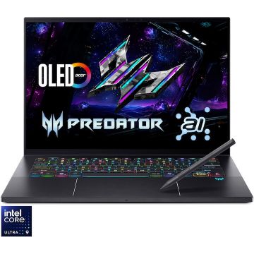 Acer Laptop Gaming Acer Predator Triton 14 AI PT14-52T-909D, procesor Intel® Core™ Ultra 9 288V, 14.5 inch 8K, OLED, 120Hz, Touch, 32GB LPDDR5X RAM, 2TB SSD, NVIDIA® GeForce RTX™ 5070 8GB GDDR7, No OS, Negru
