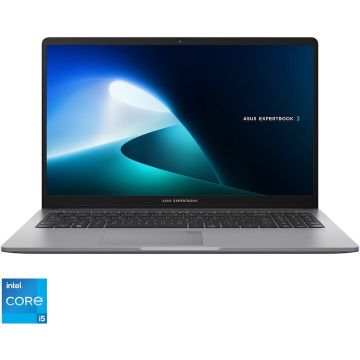 Asus Laptop ASUS ExpertBook P1 P1503CVA-S71231, Procesor Intel® Core™ i5-13420H, Display 15.6 FHD, 16GB DDR5 RAM, SSD 512 GB, Placa video integrata Intel UHD Graphics, NoOS, Misty Grey
