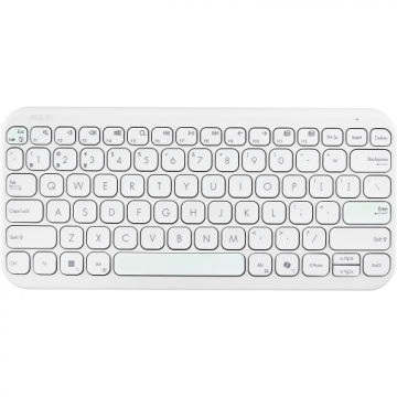 Asus Tastatura ASUS Marshmallow KW100, Wireless, Bluetooth 5.0, compatibila Windows, Chrome, macOS, iOS, iPadOS, Alb