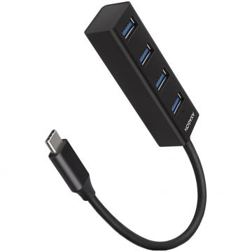 AXAGON HUB USB AXAGON HUE-M1C, 4x USB3.2 Gen 1, metalic, cablu USB-C 20 cm