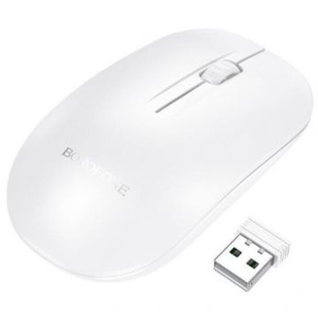 Borofone MOUSE wireless Borofone BG14, PC sau Notebook,  2.4GHz, 1000 DPI, butoane-scroll 3-1, Alb,6941991113383 (timbru verde 0.18 lei)