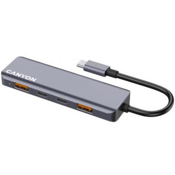 Canyon Hub USB, Canyon DS-18, 5 in 1, USB-C, Gri