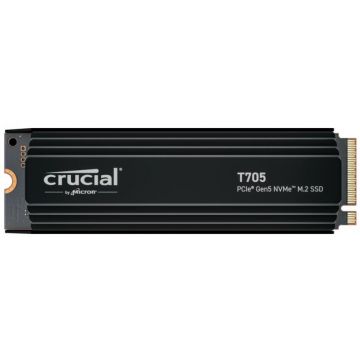 CRUCIAL Solid State Drive (SSD) Crucial T705 Heatsink, Capacitate 2TB, PCI Express 5.0 x4, M.2 2280, Negru