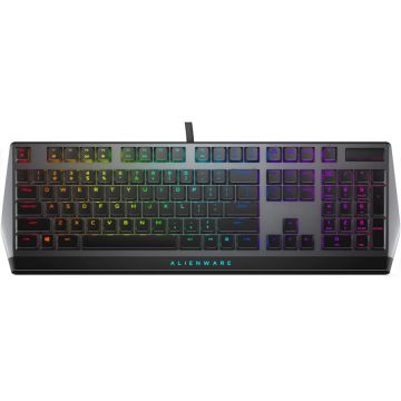 Dell Tastatura mecanica gaming Alienware 510K, Iluminare RGB, Taste Slim, Moon Grey