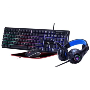 GEMBIRD Set gaming tastatura, mouse, casti si mousepad Gembird GGS-UMGL4-02, cu cablu, iluminat RGB, EN layout