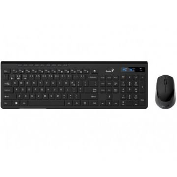 genius KIT tastatura + mouse wireless GENIUS SlimStar 8230, Bluetooth 5.3, Wireless 2.4GHz, USB, Negru, 31340015406