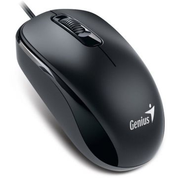 genius Mouse optic, cu fir, Genius DX-110, USB-C, 1200DPI, USB-C, optic, 1200 dpi, butoane/scroll 3/1, cablu 1.5m, negru
