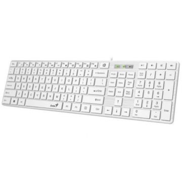 genius Tastatura Genius SlimStar 126 USB, alb