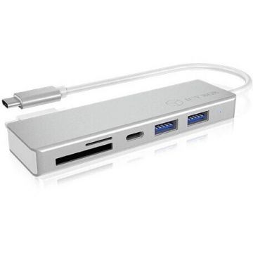 ICYBOX HUB USB , IcyBox, 4 porturi, USB 3.0, Gri/argintiu