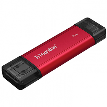 Kingston SSD portabil Kingston Dual Portable Solid, 1TB, USB-A/USB-C, Rosu/Negru