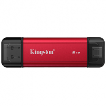 Kingston SSD portabil Kingston Dual Portable Solid, 2TB, USB-A/USB-C, Rosu/Negru