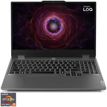 Lenovo Laptop Gaming Lenovo LOQ 15ARP9, Procesor AMD Ryzen™ 5 7235HS, Display 15.6 Full HD, IPS, 144Hz, 16GB DDR5 RAM, 512GB SSD, Placa video NVIDIA® GeForce RTX™ 4050 6GB GDDR6, Luna Grey  