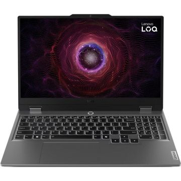 Lenovo Laptop Gaming Lenovo LOQ 15ARP9, Procesor AMD Ryzen™ 5 7235HS pana la 4.20 GHz, 15.6 inch, Full HD, IPS 144Hz, 16GB RAM, 512GB SSD, NVIDIA GeForce RTX 4050 6GB, No OS, Gri