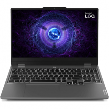 Lenovo Laptop Lenovo Gaming 15.6'' LOQ 15IRX9, FHD IPS 144Hz, Procesor Intel® Core™ i5-13450HX (20M Cache, up to 4.60 GHz), 16GB DDR5, 512GB SSD, GeForce RTX 4050 6GB, No OS, Gri