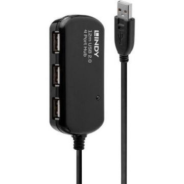 Lindy Hub USB Lindy LY-42783, 4x USB 2.0, Black
