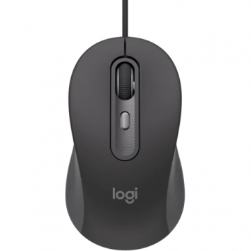 Logitech Mouse Logitech M520, Wired, USB Type-C, Negru/Gri
