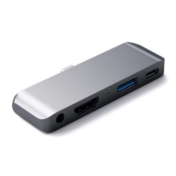 Satechi Docking station Satechi Aluminium Mobile Pro ST-TCMPHM, HDMI, Jack 3.5mm, USB-A, USB-C (Gri)