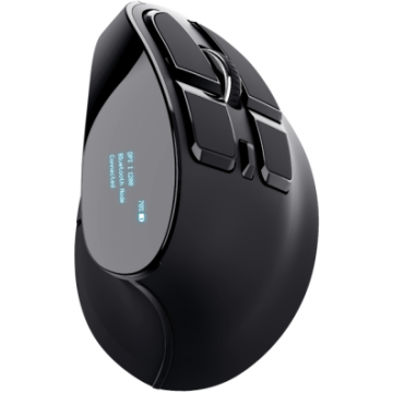 Trust MOUSE Trust Voxx, Ergonomic, Rechargeable, Wireless 2.4 GHz + Bluetooth, butoane-scroll 8-1, Negru, 23731