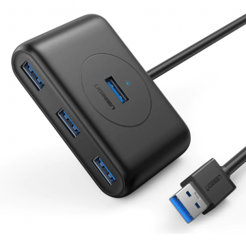 Ugreen HUB extern Ugreen, CR113 porturi USB: USB 3.0 x 4, conectare prin USB 3.0, lungime 1 m, negru, 20291