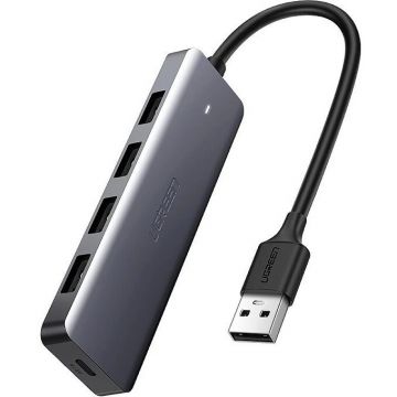Ugreen Hub Ugreen multiport  4-in-1, cu USB 3.2 la 4 XUSB3.2,1X TypeC, Gri