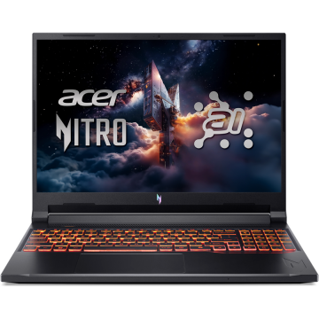 Acer Laptop Acer Nitro V 16 AI ANV16-42-R0W6, AMD Ryzen AI 7-260H, 16 inch, RAM 32 GB, SSD 1 TB, NVIDIA GeForce RTX 5070, Windows 11 Home, Negru