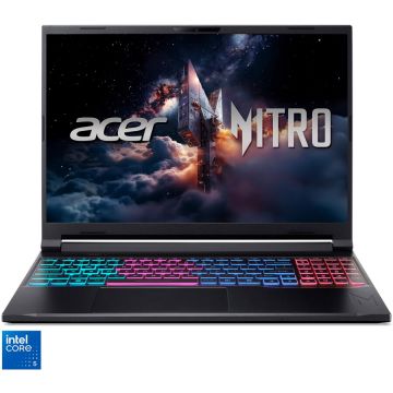 Acer Laptop Acer Nitro V 16S, Intel Core 5 210H, 16 inch, RAM 16 GB, SSD 512 GB, RTX 5050 8GB, Fara OS, Negru