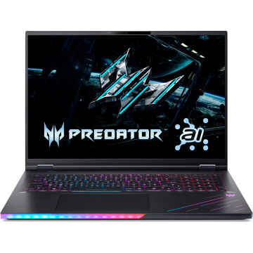Acer Laptop Acer Predator Helios 18 AI PH18-73-97UF, Intel Core Ultra 9 275HX, 18 inch, RAM 64 GB, SSD 1 TB, RTX 5090, Windows 11 Home, Negru