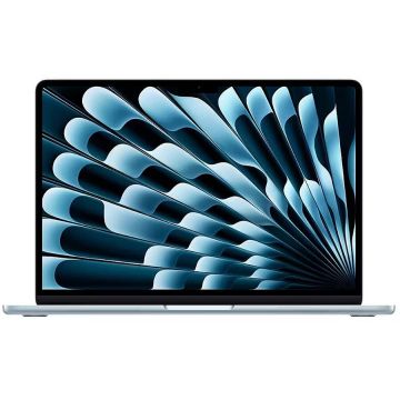 Apple Laptop Apple MacBook Air 15 (2025), Apple M4 (10 nuclee), 15.3 inch, RAM 16 GB, SSD 512 GB, macOS Sequoia, Albastru