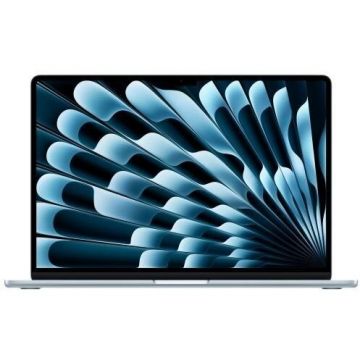 Apple Laptop Apple MacBook Air, Apple M4, 15.3 inch, 32GB RAM, 2TB SSD, Mac OS, Albastru deschis