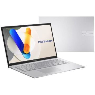 Asus Laptop ASUS Vivobook 17 X1704VA-AU817W, Procesor Intel® Core™ 5 120U, Display 17.3'' Full HD, IPS, 16GB RAM, 512 GB SSD, Intel® Graphics, Windows 11 Home, Argintiu