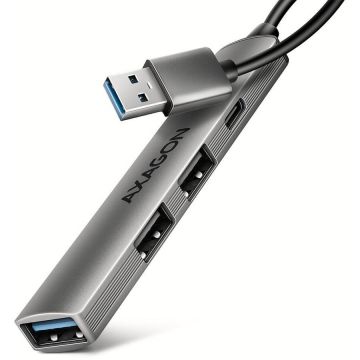 AXAGON Hub Axagon HUE-STA , 4 porturi, (3 × USB‑A, 1 × USB‑C), Gri