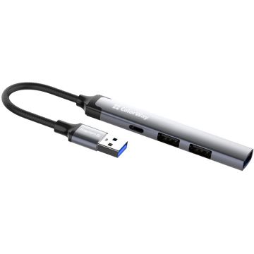 ColorWay Docking Station ColorWay CW-HUB05, 4-in-1, Intrare USB A, Iesiri USB 3.0, USB 2.0, USB C