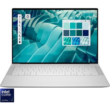Dell Laptop Dell 14 Premium DA14250, Procesor Intel® Core™ Ultra 7 255H (24M Cache, pana la 5.10 GHz), 14.5 inch, Touch, 3.2K OLED 48-120Hz, 32GB LPDDR5X, 1TB SSD, Nvidia GeForce RTX 4050 6GB, Windows 11 Pro, Argintiu Platina
