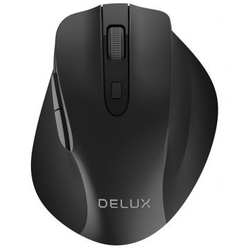 Delux MOUSE  wireless DELUX, PC sau NB, 2.4GHz, optic, 1600 dpi, butoane-scroll 6-1, Negru, M517GX