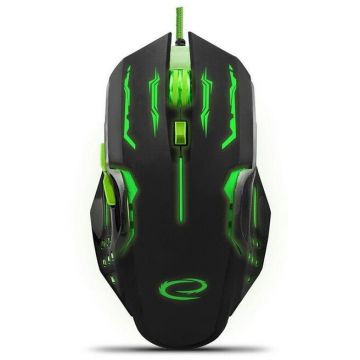 ESPERANZA Mouse Gaming Esperanza Apache EGM403G, Cu fir, USB, 2400 dpi, Negru-verde