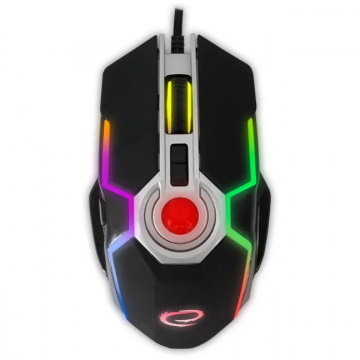 ESPERANZA Mouse gaming Esperanza EGM701, cu fir, USB, 7200 DPI, iluminare LED RGB, Negru