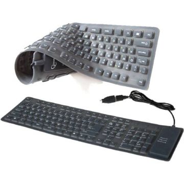GEMBIRD Tastatura Gembird KB-109F-B PS2/USB Flexibila BLACK