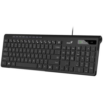 genius TASTATURA GENIUS, cu fir, USB, 106 taste (chocolate style), Negru, SLIMSTAR 230II 31310048400