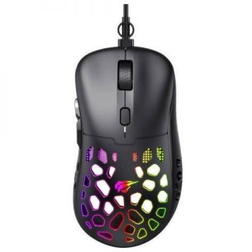 HAVIT Mouse HAVIT MS955, Iluminare RGB, 12000 DPI, Interfata USB, 6 butoane, Negru