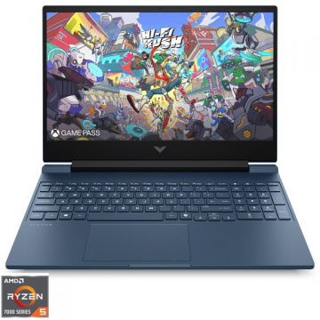HP Laptop Gaming HP Victus 15-fb3029nn, AMD Ryzen™ 5 7535HS, 15.6 inch, RAM 12 GB, SSD 1 TB, RTX 4050, No OS, Albastru
