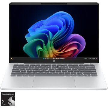 HP Laptop HP OmniBook 5 NG AI Quadro 25C2, Snapdragon X Plus X1P-42-100, 14 inch, RAM 16 GB, SSD 1 TB, Adreno GPU, Windows 11 Home, Argintiu
