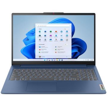 Lenovo Laptop Lenovo IdeaPad Slim 3 15IRU8, Procesor Intel® U300, Display 15.6 Full HD, IPS, 8GB DDR5 RAM, 128GB UFS, Placa video integrata Intel® UHD Graphics, Windows 11 Home, Abyss Blue