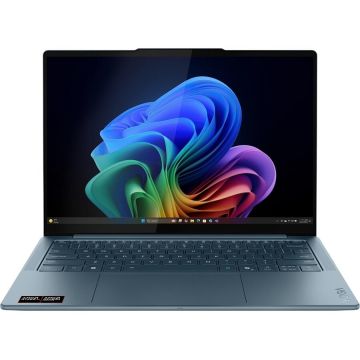 Lenovo Laptop Lenovo Yoga Slim 7 14AKP10, AMD Ryzen Al 7 350, 14 inch 2.8K, 32GB RAM, 1TB SSD, Windows 11 Home, Albastru