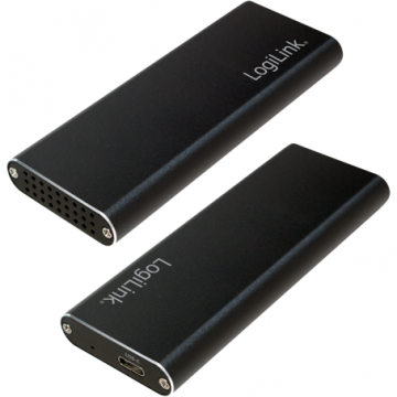 logilink Rack extern SSD Logilink, USB 3.1 - M.2 SATA, Black