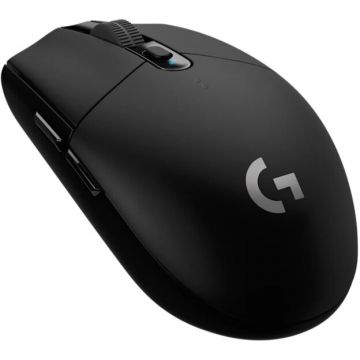 Logitech Mouse Logitech Wireless Lightspeed G304, 12.000 DPI, Senzor HERO, Indicator LED, Negru