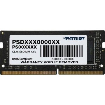 Patriot Memorie laptop Patriot Signature, SODIMM, DDR4, 8GB, 2666MHz, CL19, Negru